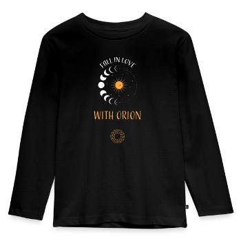 Fall In Love With Orion - Kids' Premium Longsleeve Shirt - black - Front - AI Model Kid Male (0cm)