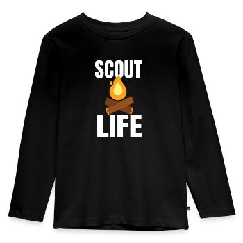 SCOUT: Scout Life - Kinder Premium Bio Langarmshirt - Schwarz - Vorne - AI Model Kid Male (0cm)