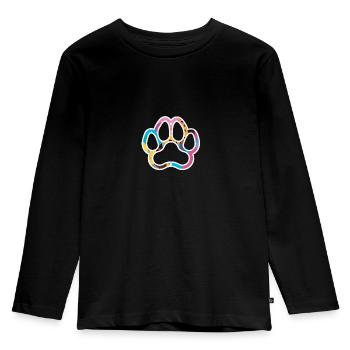 Dog paw, paw, paw print - Kids' Premium Longsleeve Shirt - black - Front - AI Model Kid Male (0cm)