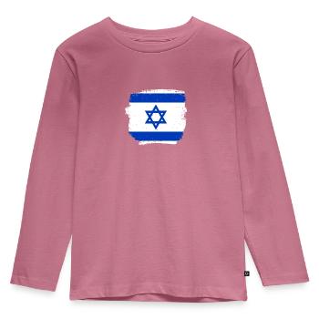 Israel Vintage Israeli Flag - Kids' Premium Longsleeve Shirt - mauve - Front - AI Model Kid Female (0cm)