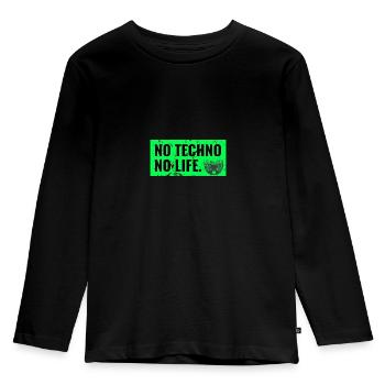 Techno Rave Raver dj hardstyle jumpstyle turntable - T-shirt manches longues Premium Enfant - noir - Devant - AI Model Kid Male (0cm)
