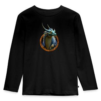 Drache - Kinder Premium Bio Langarmshirt - Schwarz - Vorne - AI Model Kid Male (0cm)