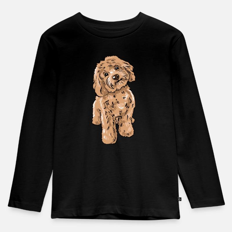 Cockapoo Hund - Kinder Premium Bio Langarmshirt - Schwarz