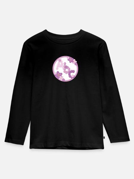 Luftiges Kinder Abc in rosa. - Kinder Premium Bio Langarmshirt - Schwarz