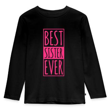 Best Sister Ever - Kinder Premium Bio Langarmshirt - Schwarz - Vorne - AI Model Kid Male (0cm)