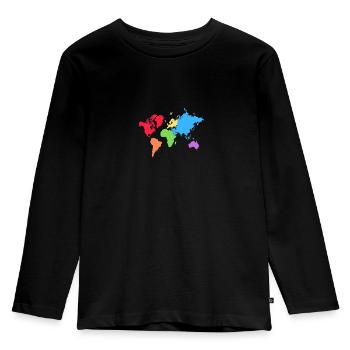pride landkarte - Kinder Premium Bio Langarmshirt - Schwarz - Vorne - AI Model Kid Male (0cm)