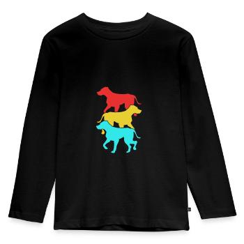 Rhodésian Ridgeback - T-shirt manches longues Premium Enfant - noir - Devant - AI Model Kid Male (0cm)