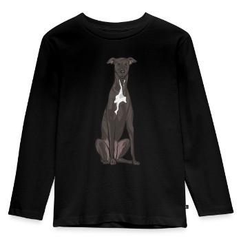 Italian Greyhound Greyhound Dogs - Kids' Premium Longsleeve Shirt - black - Front - AI Model Kid Male (0cm)