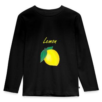 Citron - citron - T-shirt manches longues Premium Enfant - noir - Devant - AI Model Kid Male (0cm)