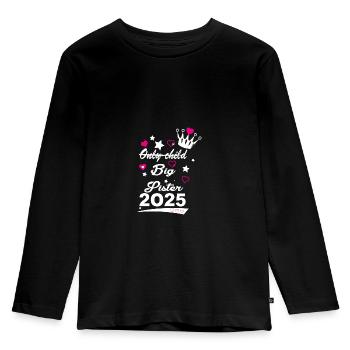 No longer an only child-to-be big sister 2025 - Kids' Premium Longsleeve Shirt - black - Front - AI Model Kid Male (0cm)