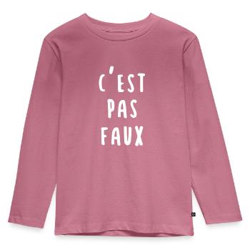 ZITAT IT'S NOT WRONG BLACK - Kinder Premium Bio Langarmshirt - Mauve - Vorne - AI Model Kid Female (0cm)