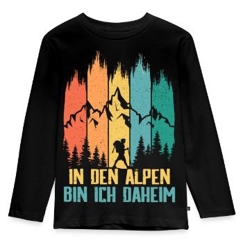 I'm at home in the Alps - Kids' Premium Longsleeve Shirt - black - Front - AI Model Kid Male (0cm)