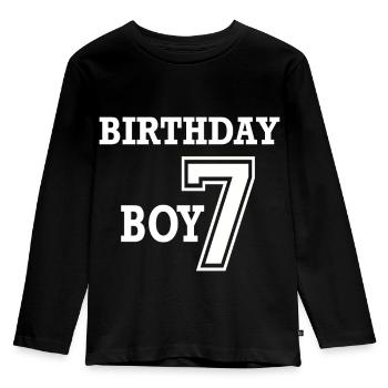 7th Birthday Boy - Kids' Premium Longsleeve Shirt - black - Front - AI Model Kid Male (0cm)