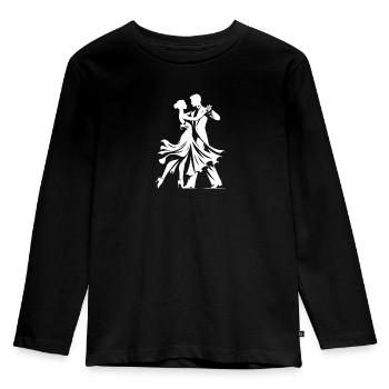 Silhouette Danse Couple - T-shirt manches longues Premium Enfant - noir - Devant - AI Model Kid Male (0cm)