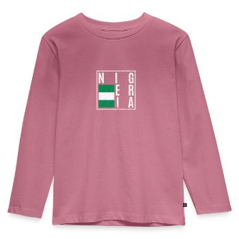Nigeria - Kinder Premium Bio Langarmshirt - Mauve - Vorne - AI Model Kid Female (0cm)
