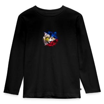 Philippinen - Kinder Premium Bio Langarmshirt - Schwarz - Vorne - AI Model Kid Male (0cm)