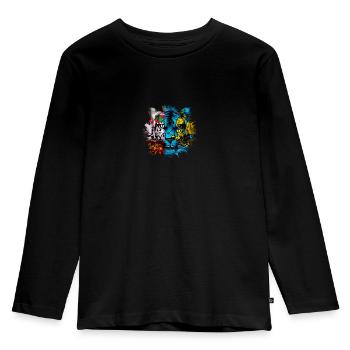 St. Pierre und Miquelon - Kinder Premium Bio Langarmshirt - Schwarz - Vorne - AI Model Kid Male (0cm)