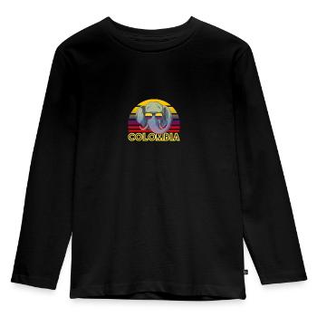 Kolumbien - Kinder Premium Bio Langarmshirt - Schwarz - Vorne - AI Model Kid Male (0cm)