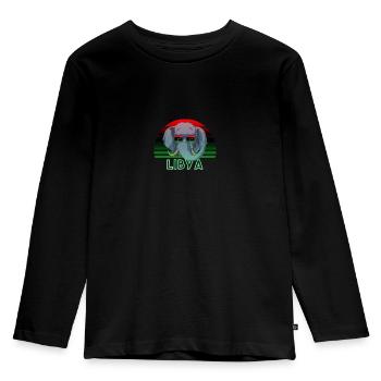 Libyen - Kinder Premium Bio Langarmshirt - Schwarz - Vorne - AI Model Kid Male (0cm)