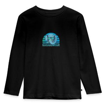 Kazakhstan - T-shirt manches longues Premium Enfant - noir - Devant - AI Model Kid Male (0cm)