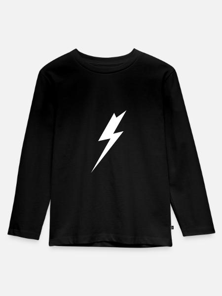 Blitz - Kinder Premium Bio Langarmshirt - Schwarz