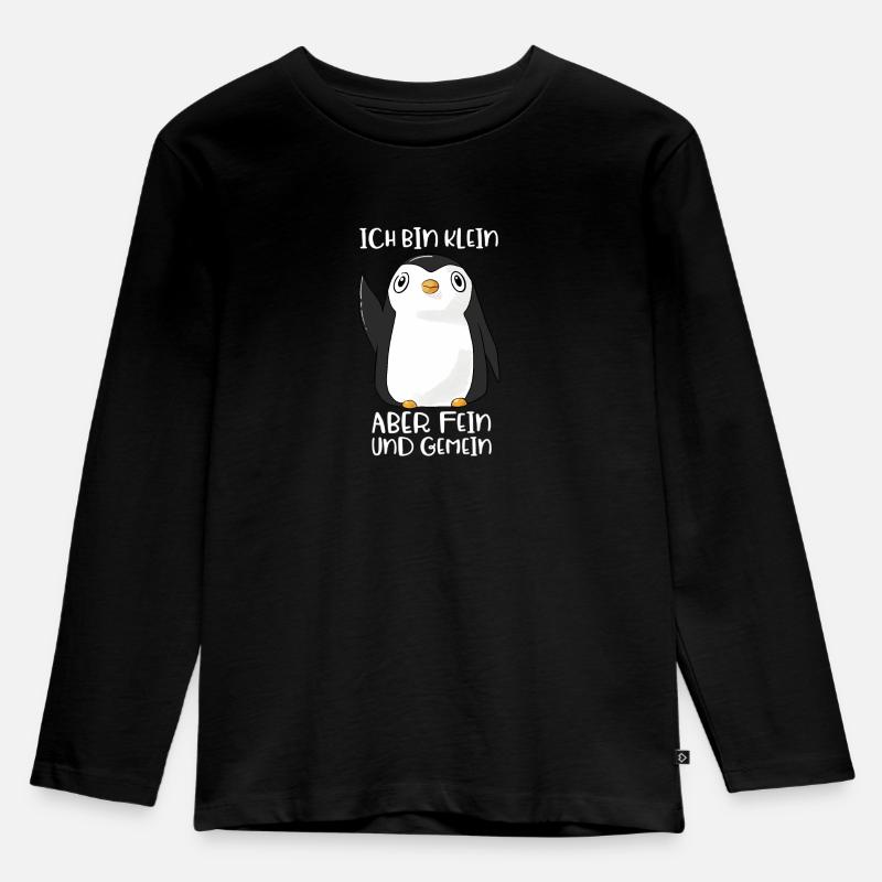 Ich bin klein, aber fein und gemein - Kinder Premium Bio Langarmshirt - Schwarz