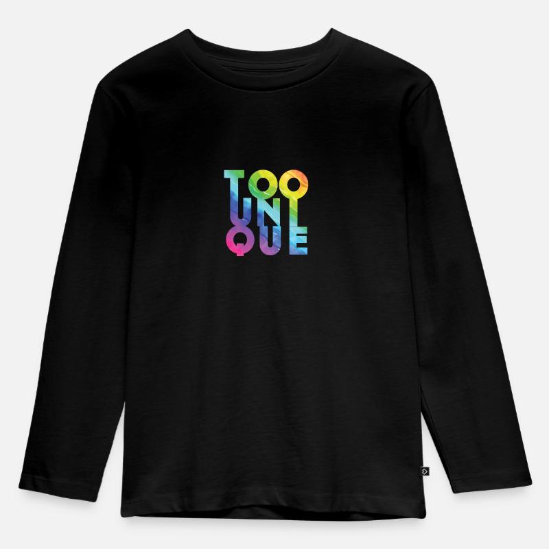 Zu einzigartig - Kinder Premium Bio Langarmshirt - Schwarz