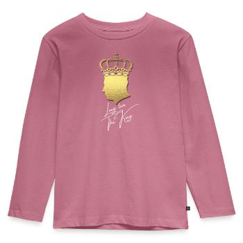 British King Coronation Charles England Flag - Kids' Premium Longsleeve Shirt - mauve - Front - AI Model Kid Female (0cm)