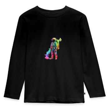 SPECIAL ASTRONAUT - Kids' Premium Longsleeve Shirt - black - Front - AI Model Kid Male (0cm)