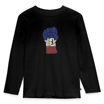 Ostslawen Rusnak Rusyn Kiewer Rus Diaspora - Kinder Premium Bio Langarmshirt - Schwarz - Vorne - AI Model Kid Male (0cm)