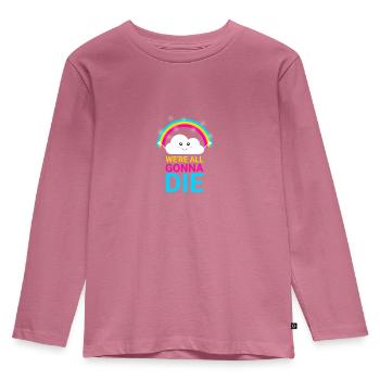 Wir werden alle sterben - Kinder Premium Bio Langarmshirt - Mauve - Vorne - AI Model Kid Female (0cm)
