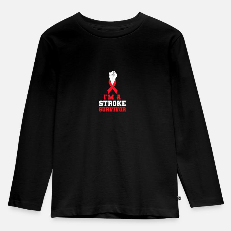I'm A Stroke Survivor - Kinder Premium Bio Langarmshirt - Schwarz