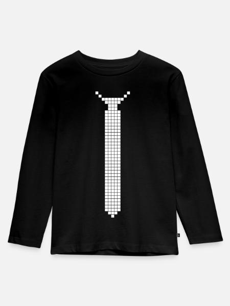 Krawatte - Kinder Premium Bio Langarmshirt - Schwarz