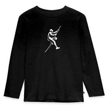 Rope climbing on the obstacle course - Kids' Premium Longsleeve Shirt - black - Front - AI Model Kid Male (0cm)