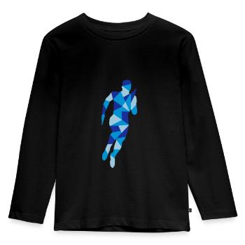 Laufen, Läufer - Kinder Premium Bio Langarmshirt - Schwarz - Vorne - AI Model Kid Male (0cm)