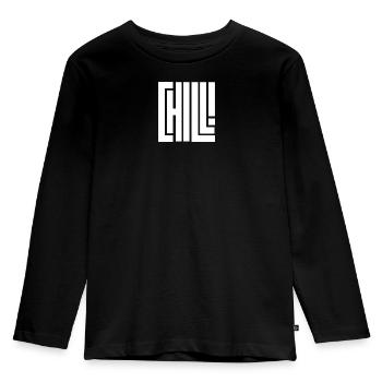 Chill - Kinder Premium Bio Langarmshirt - Schwarz - Vorne - AI Model Kid Male (0cm)