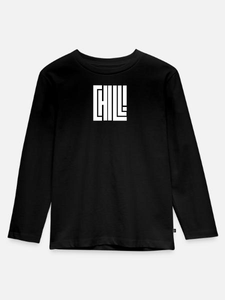 Chill - Kinder Premium Bio Langarmshirt - Schwarz