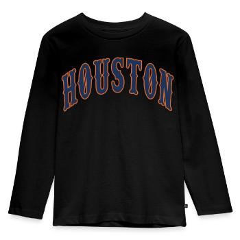 Houston - Kinder Premium Bio Langarmshirt - Schwarz - Vorne - AI Model Kid Male (0cm)