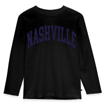 Nashville - Kinder Premium Bio Langarmshirt - Schwarz - Vorne - AI Model Kid Male (0cm)