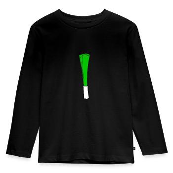 Lauch - Kinder Premium Bio Langarmshirt - Schwarz - Vorne - AI Model Kid Male (0cm)