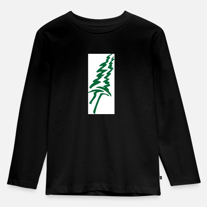 Tannenbaum - Kinder Premium Bio Langarmshirt - Schwarz