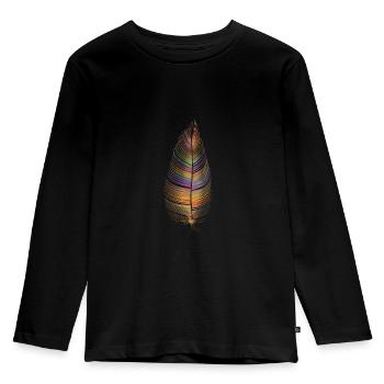 colored feather - Kids' Premium Longsleeve Shirt - black - Front - AI Model Kid Male (0cm)