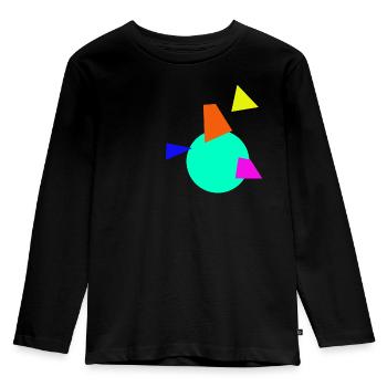 Farbige Ecken & Kreise - Kinder Premium Bio Langarmshirt - Schwarz - Vorne - AI Model Kid Male (0cm)