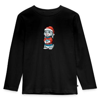 Lustige Ostern Hasen Weihnachten Nikolaus - Kinder Premium Bio Langarmshirt - Schwarz - Vorne - AI Model Kid Male (0cm)