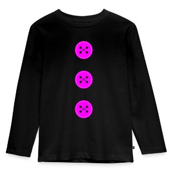 pink buttons - Kids' Premium Longsleeve Shirt - black - Front - AI Model Kid Male (0cm)