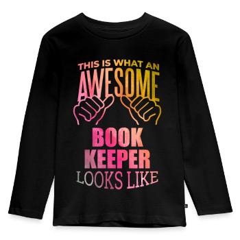 Buchhalter - Kinder Premium Bio Langarmshirt - Schwarz - Vorne - AI Model Kid Male (0cm)