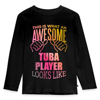 Tuba - Kids' Premium Longsleeve Shirt - black - Front - AI Model Kid Male (0cm)