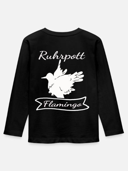Ruhrpott Flamingo - Kinder Premium Bio Langarmshirt - Schwarz