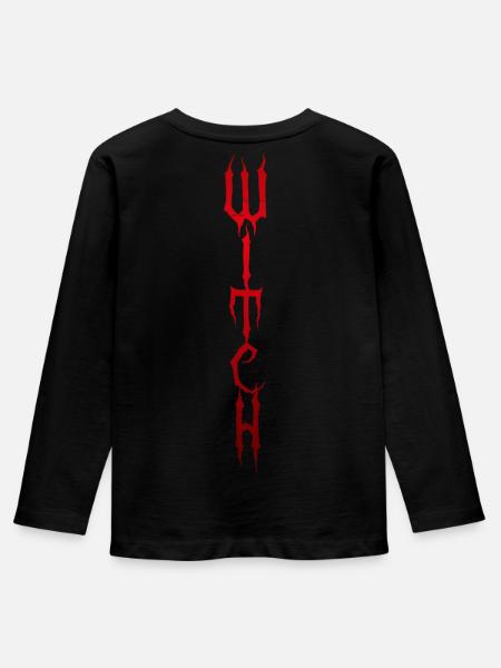 Hexe Zauberin - Kinder Premium Bio Langarmshirt - Schwarz
