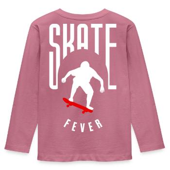 Skateboard und Skater Design. Im Collen design - Kinder Premium Bio Langarmshirt - Mauve - Hinten - AI Model Kid Female (0cm)